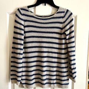 Vince linen navy striped sweater
